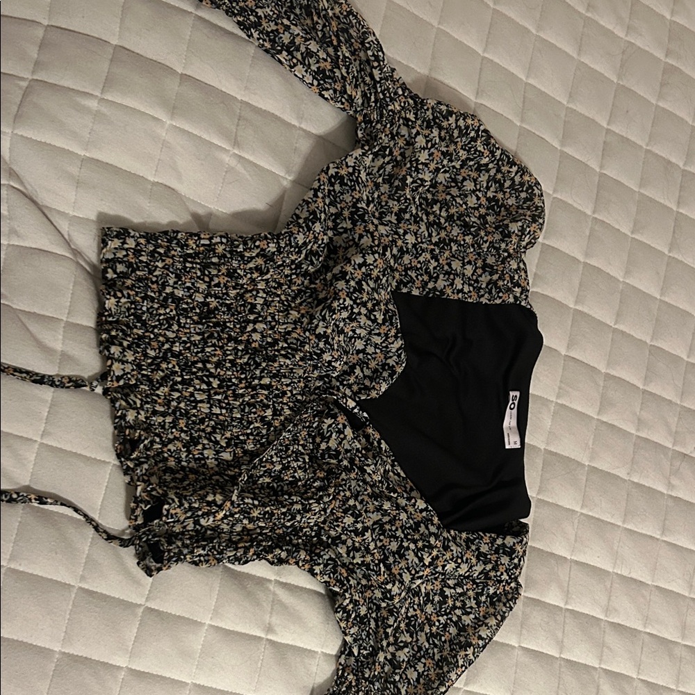 SO Black Floral Women's Blouse